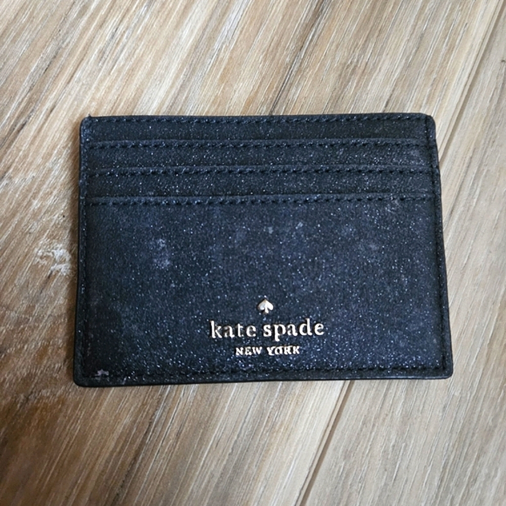 Kate Spade Glitter Black Card Holder